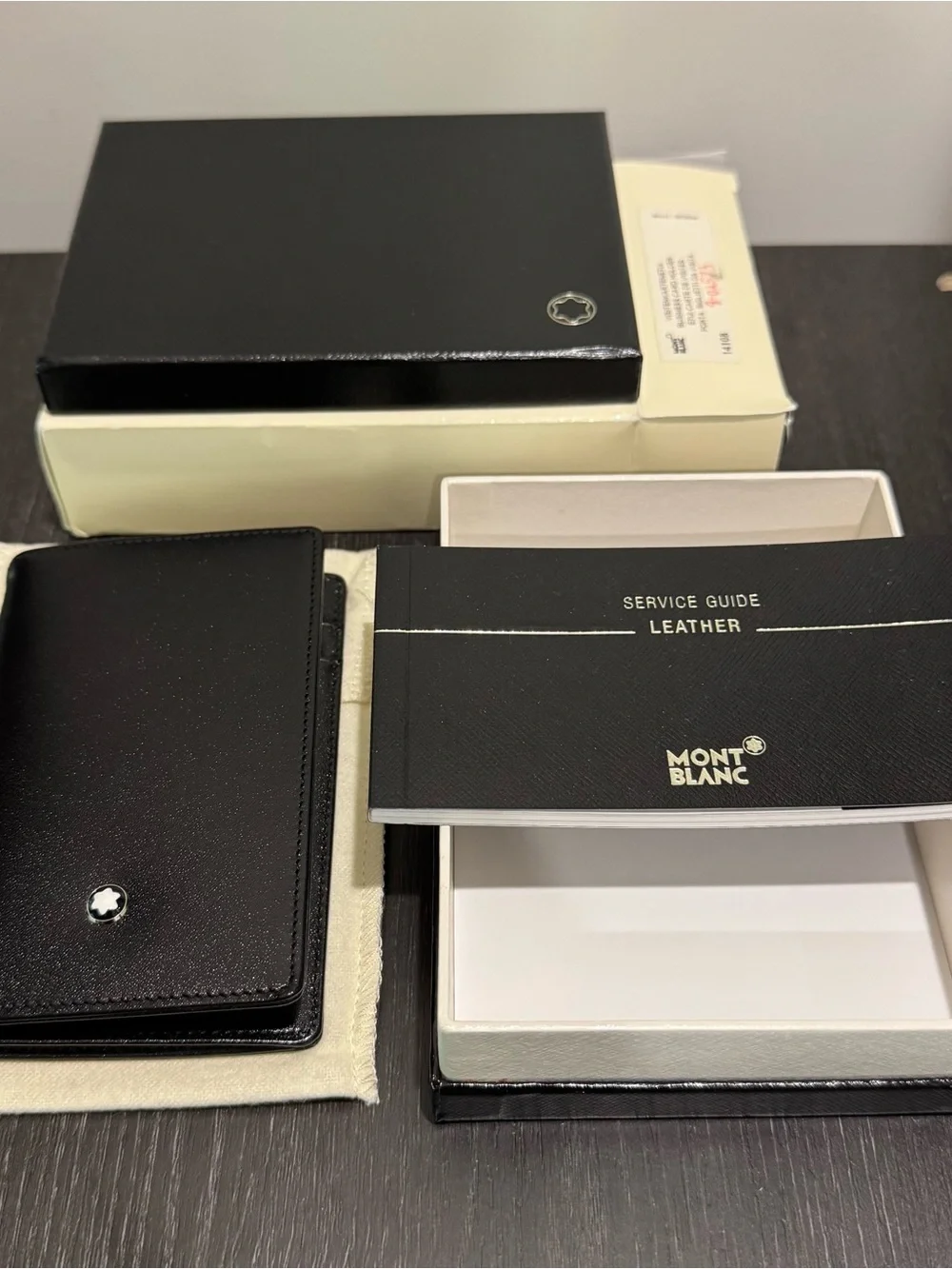 New Mont Blanc Business Card Holder Meisterstuc Black Leather